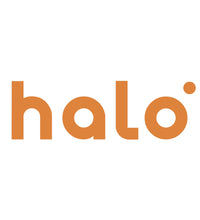 The logo for Halo, featuring the word 'halo' in lowercase letters with a distinctive orange color. The 'o' in 'halo' includes a small circular accent above it, resembling a halo. The design is clean and modern, with a minimalist style against a white background.